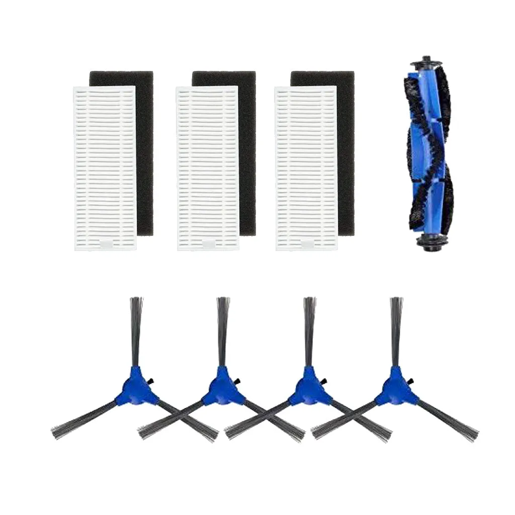 11pcs Vacuum Cleaner Relacement Part - Main Brush / Side Brushes / Filters - for Eufy Robovac 11s / 30 - Nylon, Plastic