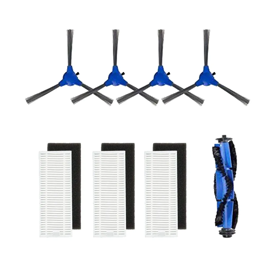 11pcs Vacuum Cleaner Relacement Part - Main Brush / Side Brushes / Filters - for Eufy Robovac 11s / 30 - Nylon, Plastic