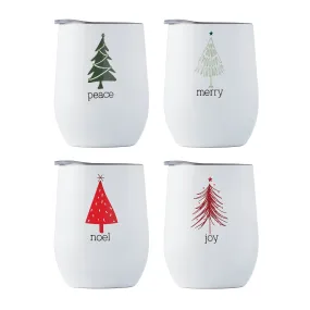 12 Oz Sentiment Wine Tumblers, Set Of 4