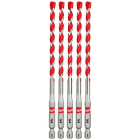 1/4" x 4" x 6" SHOCKWAVE Impact Duty™ Carbide Hammer Drill Bits - 5 PK