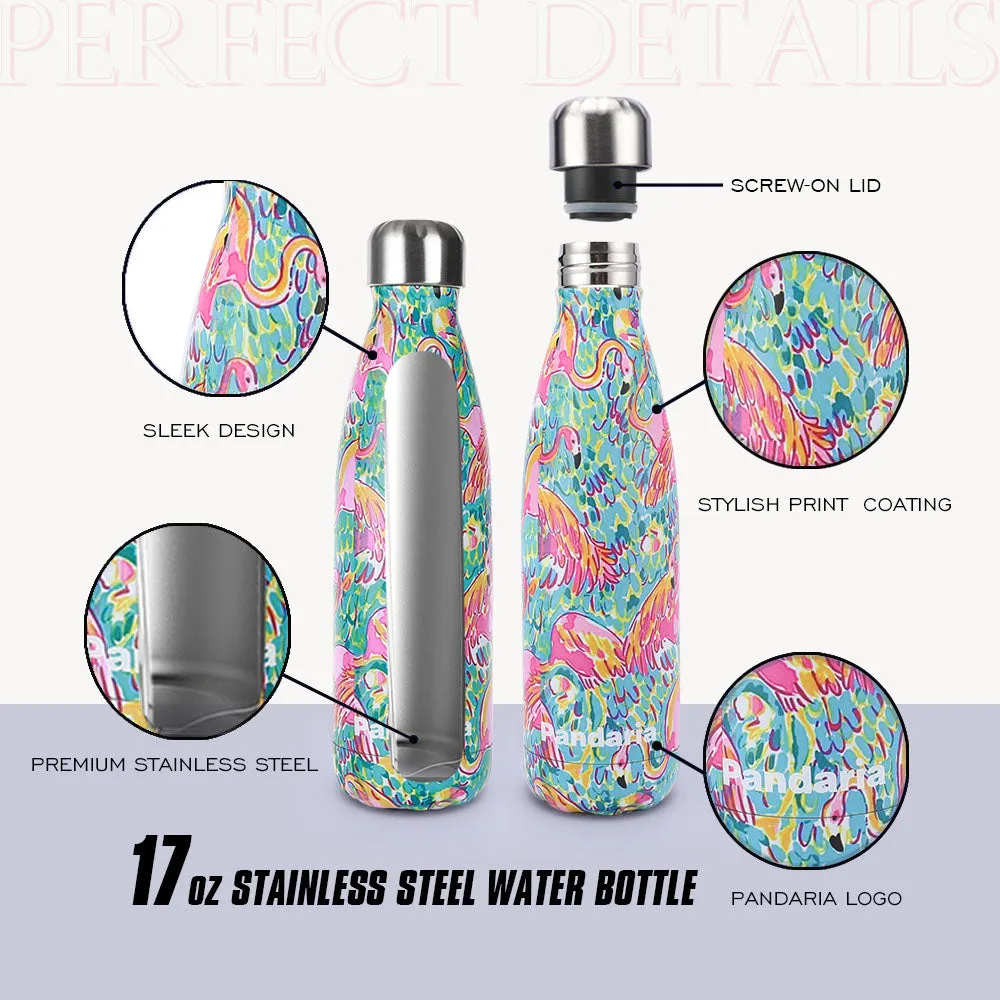 17oz Thermal Flask Vacuum Insulated Cola-Shaped Water Bottle, Flamingo