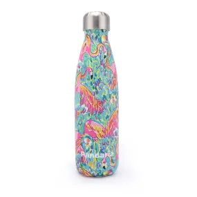 17oz Thermal Flask Vacuum Insulated Cola-Shaped Water Bottle, Flamingo