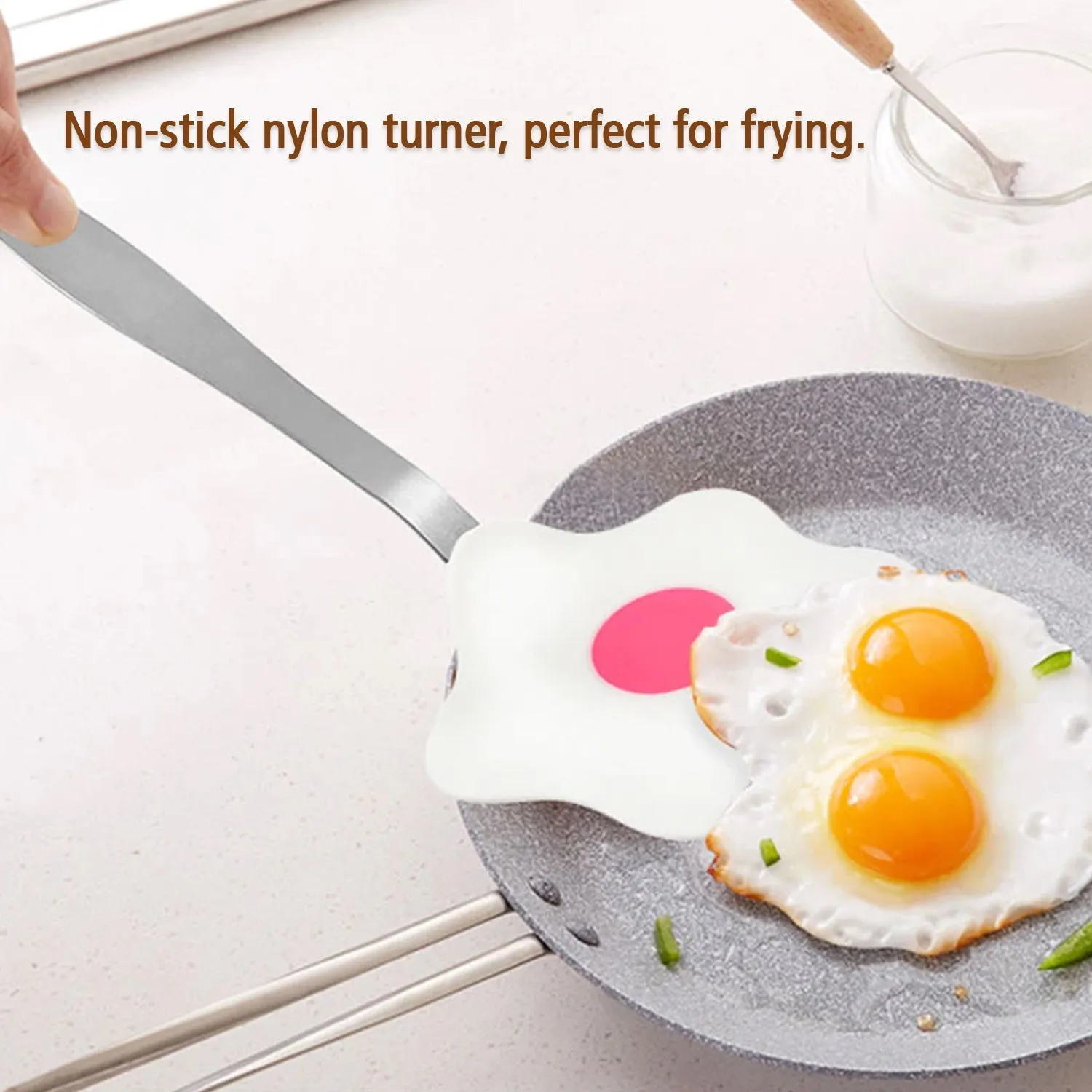 2338 Egg Shape Nylon Turner Non Stick Frying Shovel Fried Fish Omelet Spatula Pancake Pizza Pinball Cooking Tools Kitchen Utensils