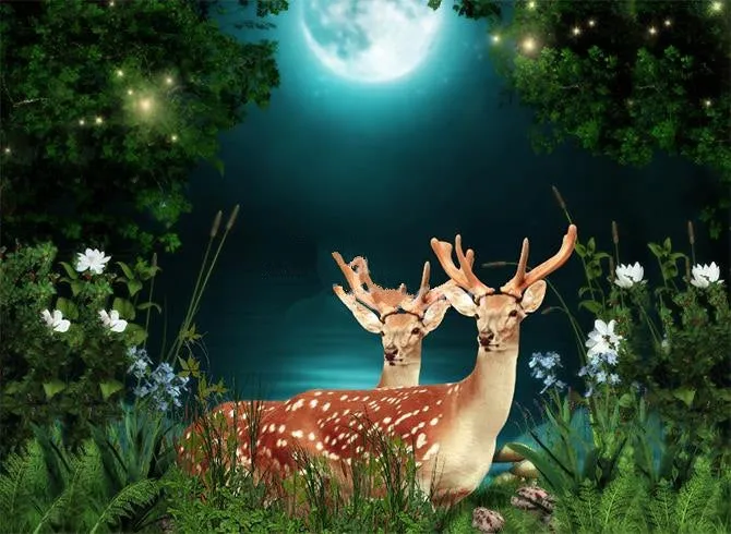 3D Deer in the Forest Printed Luxury 4-Piece Bedding Sets/Duvet Covers