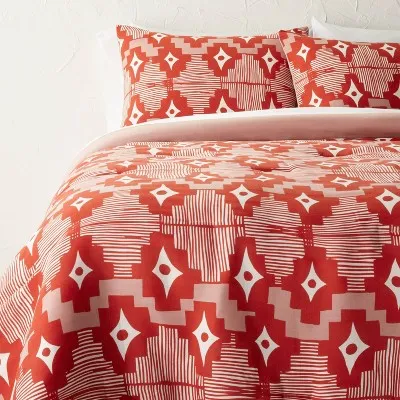 3pc Full/Queen Day in Day Out Printed Comforter and Sham Set Dark Orange - Opalhouse designed with Jungalow