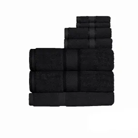 550gsm Cotton 7 Pce Bath Sheet Set Black