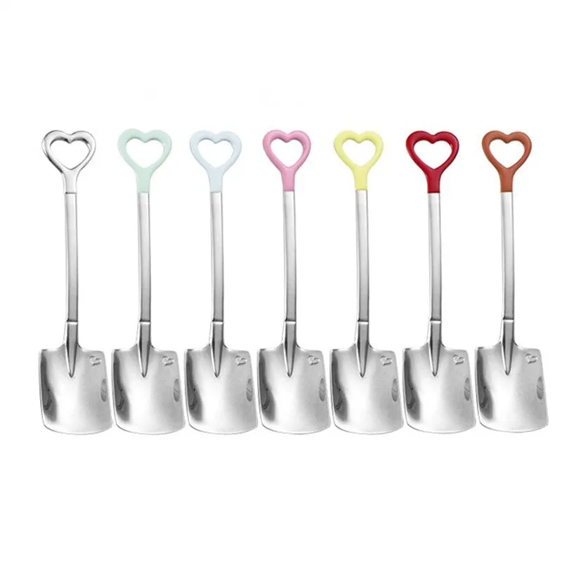 7pcs Set Creative Heart-shaped Spoon Shovel Spoon Tip Shovel