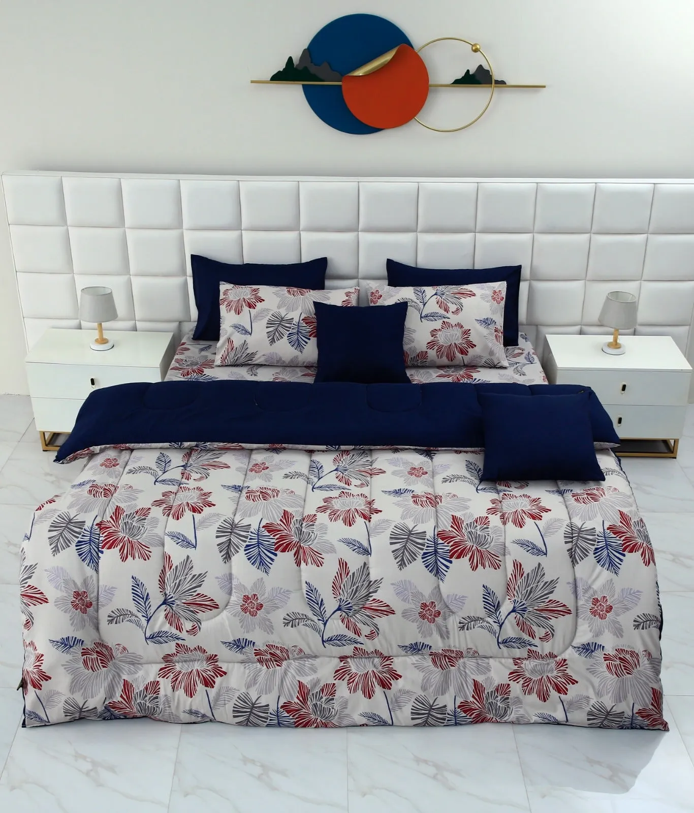 8 PCs Winter Comforter Set-14930 Cherry Blossom