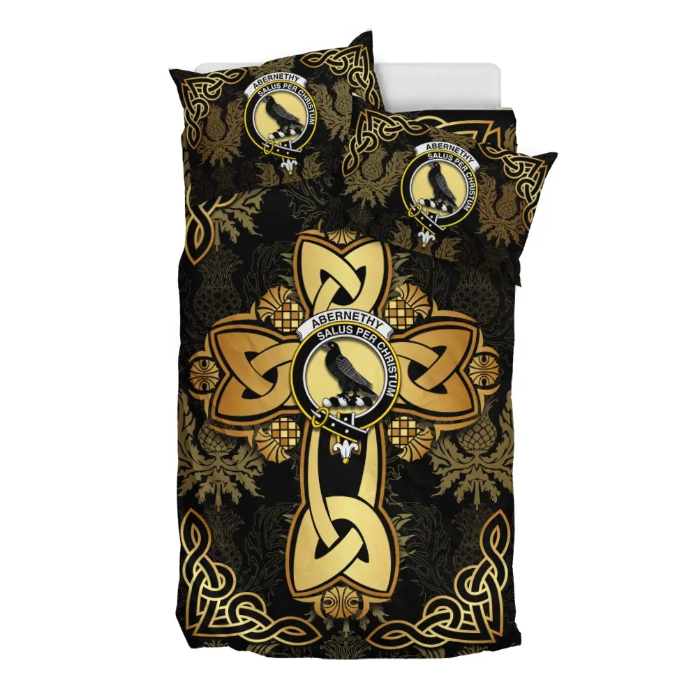 Abernethy Clan Bedding Sets Gold Thistle Celtic Style