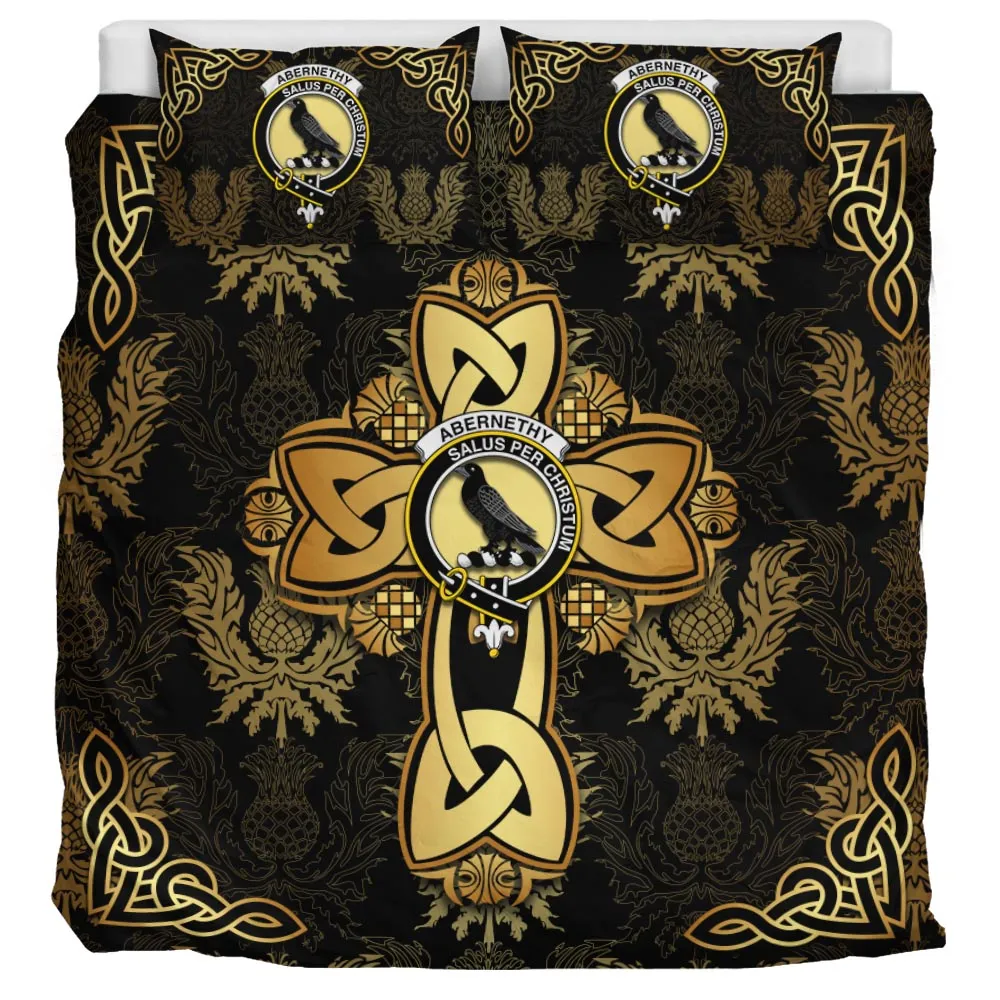 Abernethy Clan Bedding Sets Gold Thistle Celtic Style