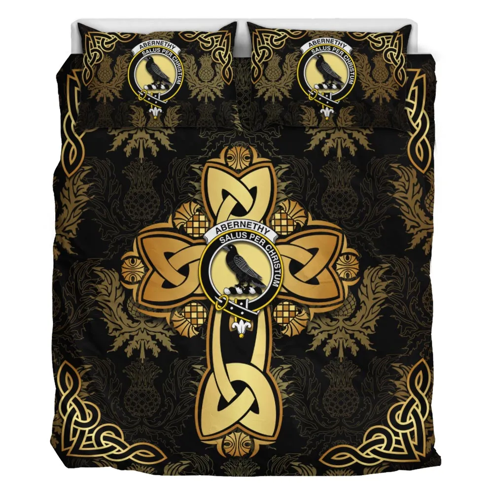 Abernethy Clan Bedding Sets Gold Thistle Celtic Style