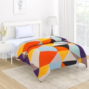 AC Comforter and Bedding Set for Single Bed, Multicolor Abstract Geometric