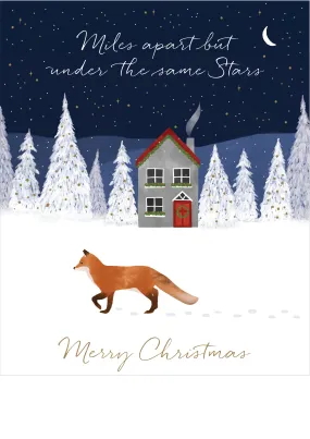 Across the miles fox Christmas Card