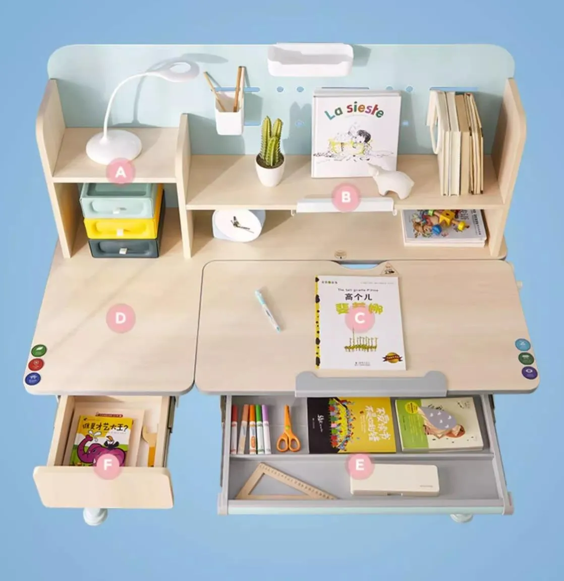 Adjustable Height Fun Study Desk for Children