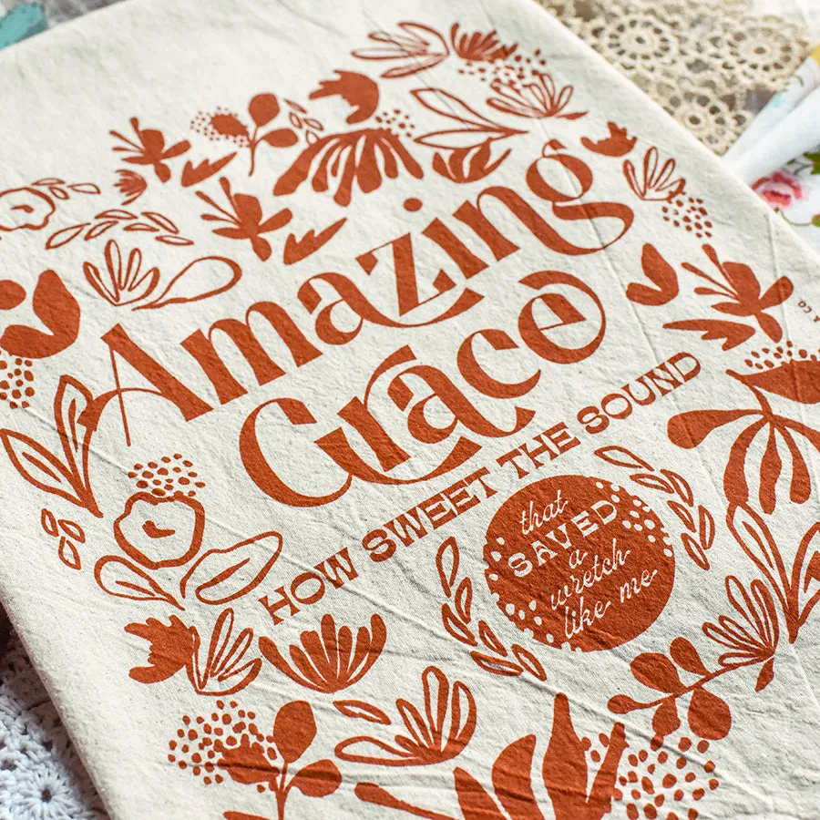 Amazing Grace How Sweet the Sound Hymn Tea Towel