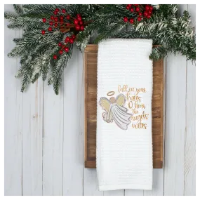 Angel Tea Towel, Holiday Tea Towel, Christmas Kitchen Décor, Christmas Party Décor