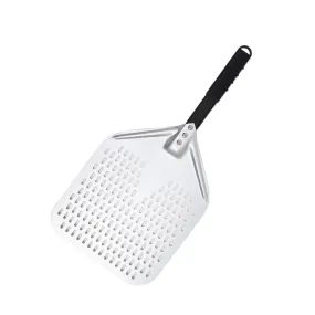 Anygleam Pizza Shovel 33 cm X 62cm Silver for Perforated Peel with Metal Handle Oven Turning Baking Accessory