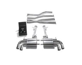 ARMYTRIX Stainless Steel Valvetronic Exhaust System Quad Chrome Silver Tips Lexus LC500 5.0L V8 2017 