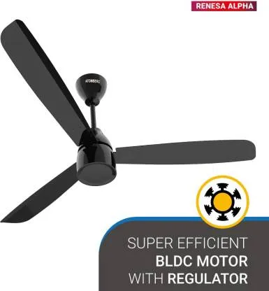 Atomberg Renesa Alpha 1200 mm 3 Blade Ceiling Fan Black