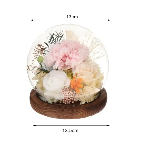 ATORSE® Mothers Day Gifts Tabletop Decoration Preserved Flowers Gift For Grandma Mom Champagne