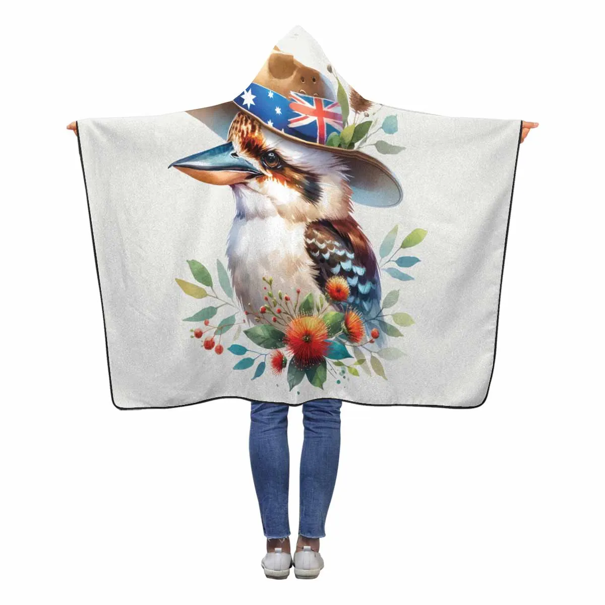 Australian Animals Kookaburra Awd1337  Hooded Blanket 60"x50"