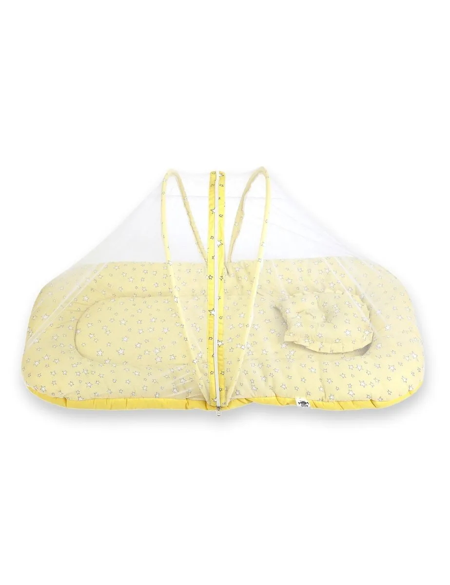 Baby Mosquito Net Portable Bed- Yellow Stars