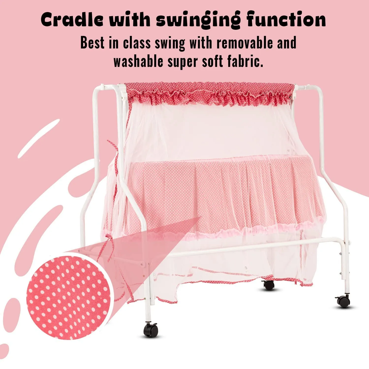 BAYBEE Amara Cradle for Baby, Swing Jhula for Baby with Mosquito Net