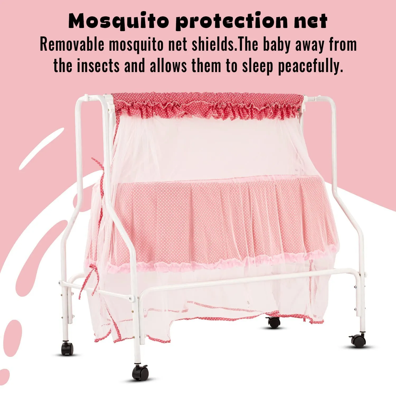 BAYBEE Amara Cradle for Baby, Swing Jhula for Baby with Mosquito Net