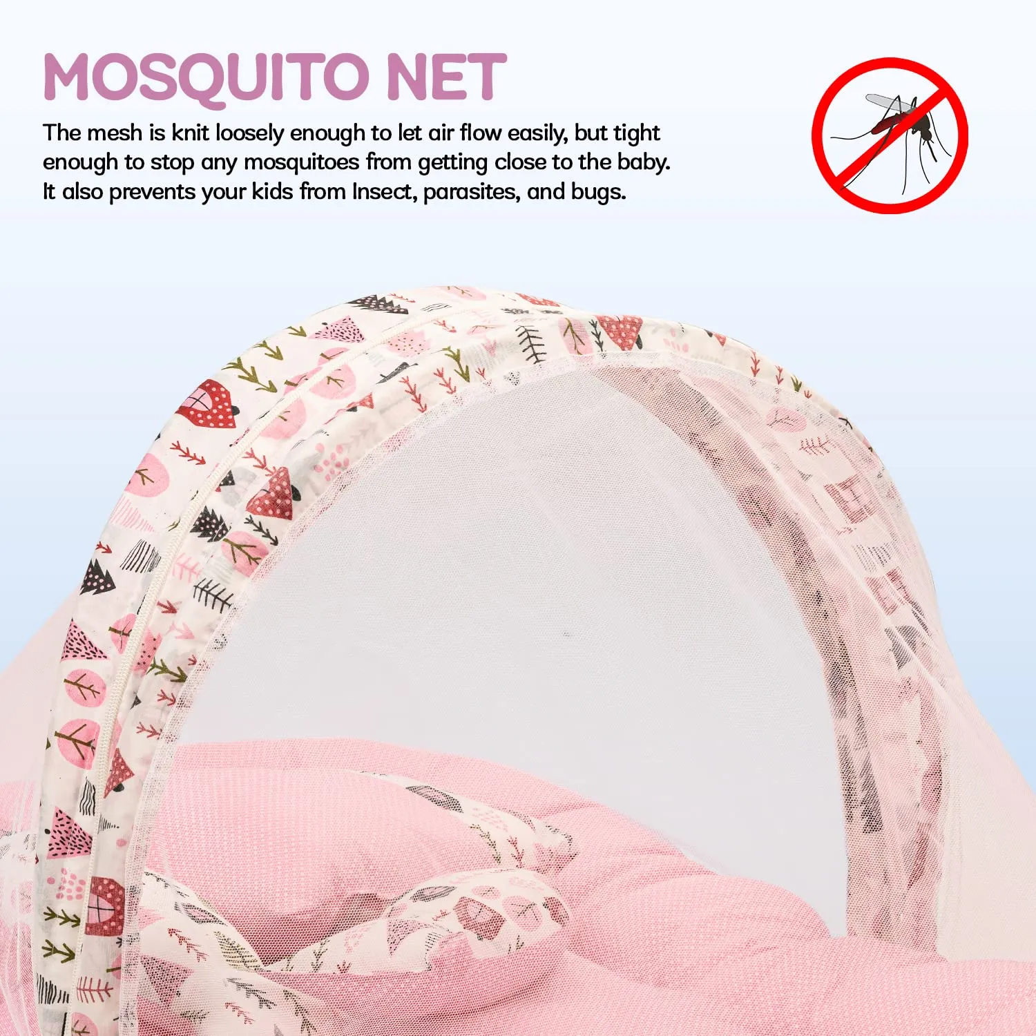 Baybee Baby Bedding Set for New Born Baby, Bed Mattress with Mosquito Net, Zip, Neck Pillow & 2 Bolsters