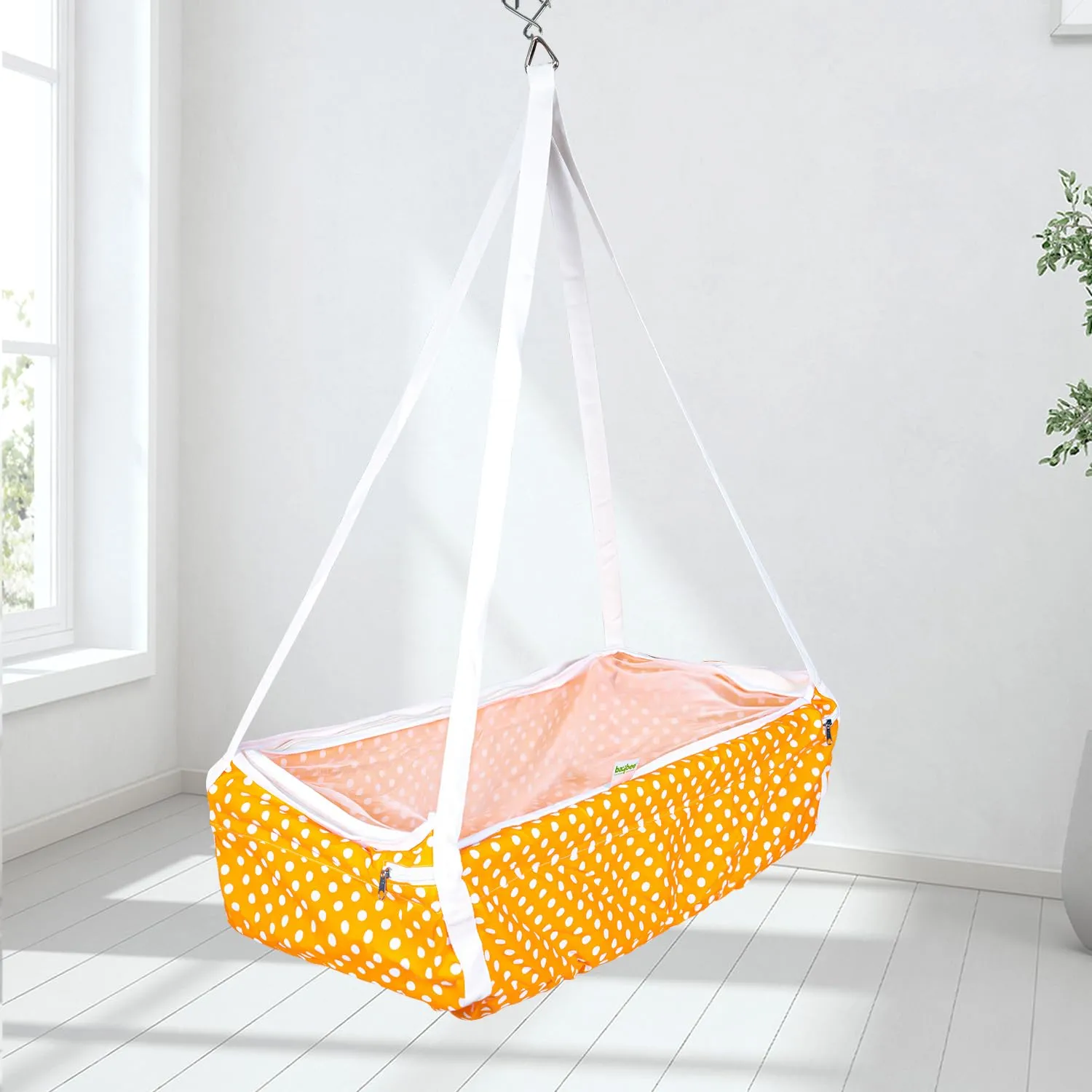 BAYBEE Cotton Baby Hanging Cradle for New Born Baby, Baby Cradle with Mosquito Net & Spring