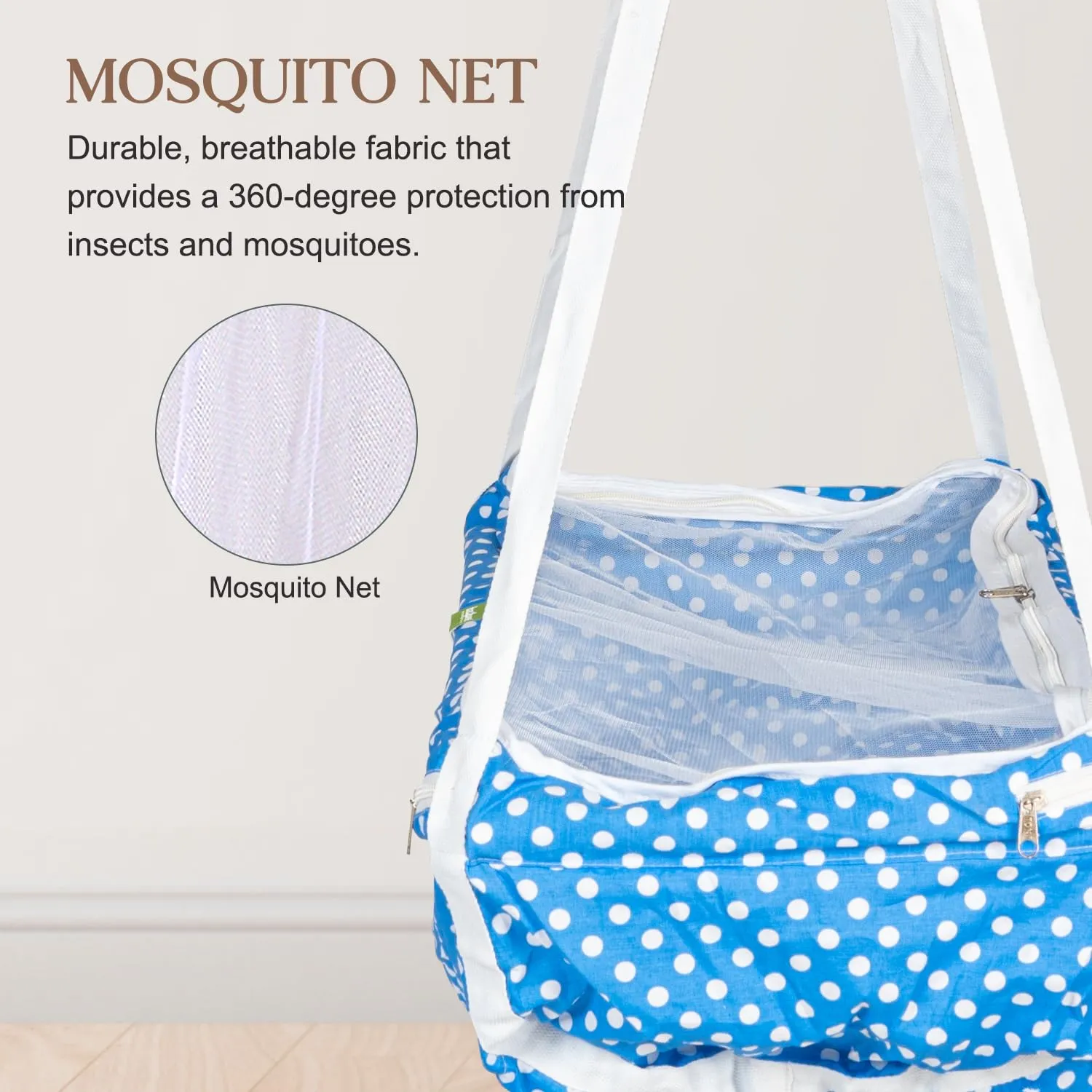 BAYBEE Cotton Baby Hanging Cradle for New Born Baby, Baby Cradle with Mosquito Net & Spring