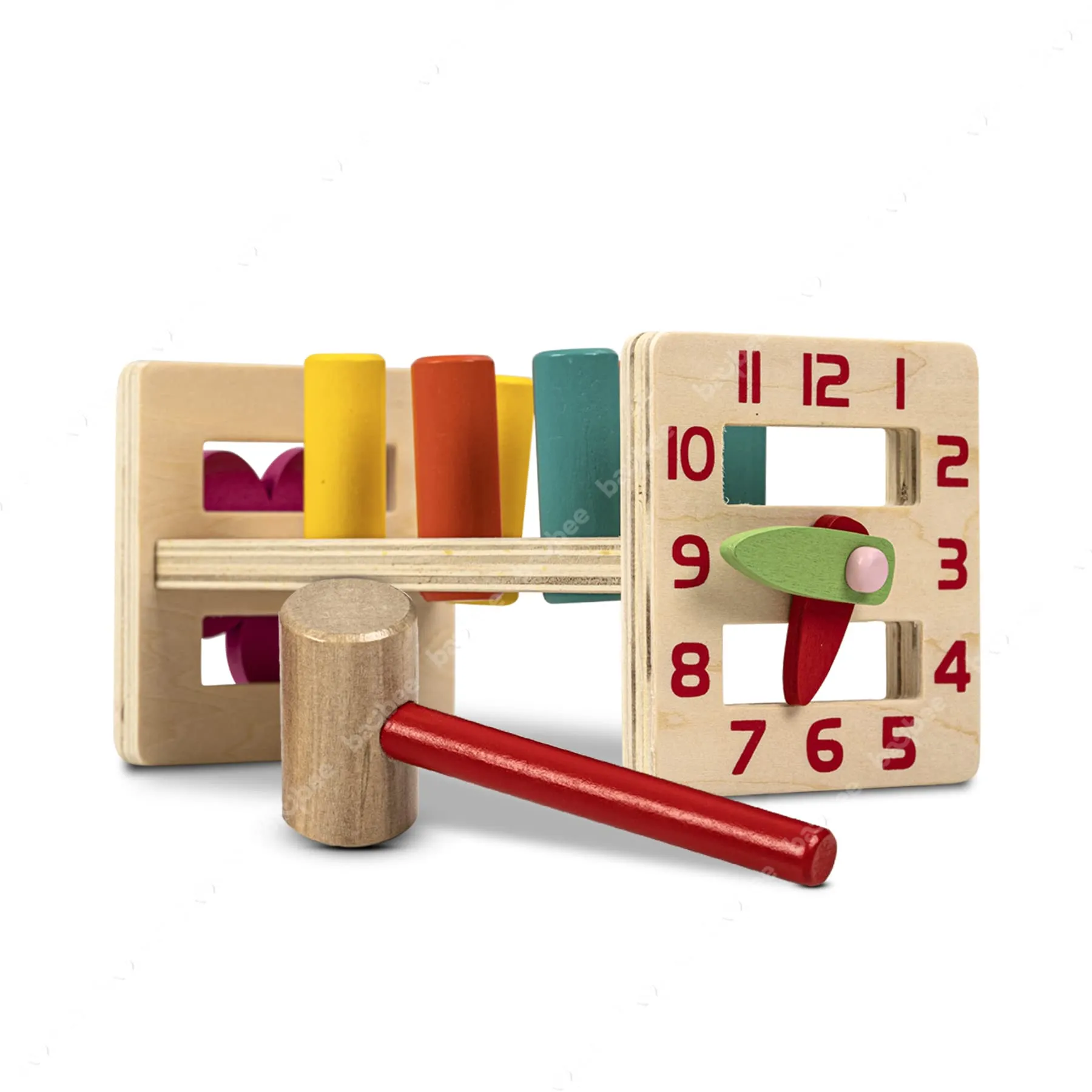 Baybee Wooden Hammer Peg Knock Pounding Bench for Kids Toys Set