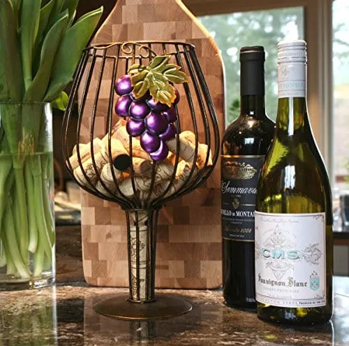 Big Wine Glass Cork Holder for Wine Lovers by Thirteen Chefs