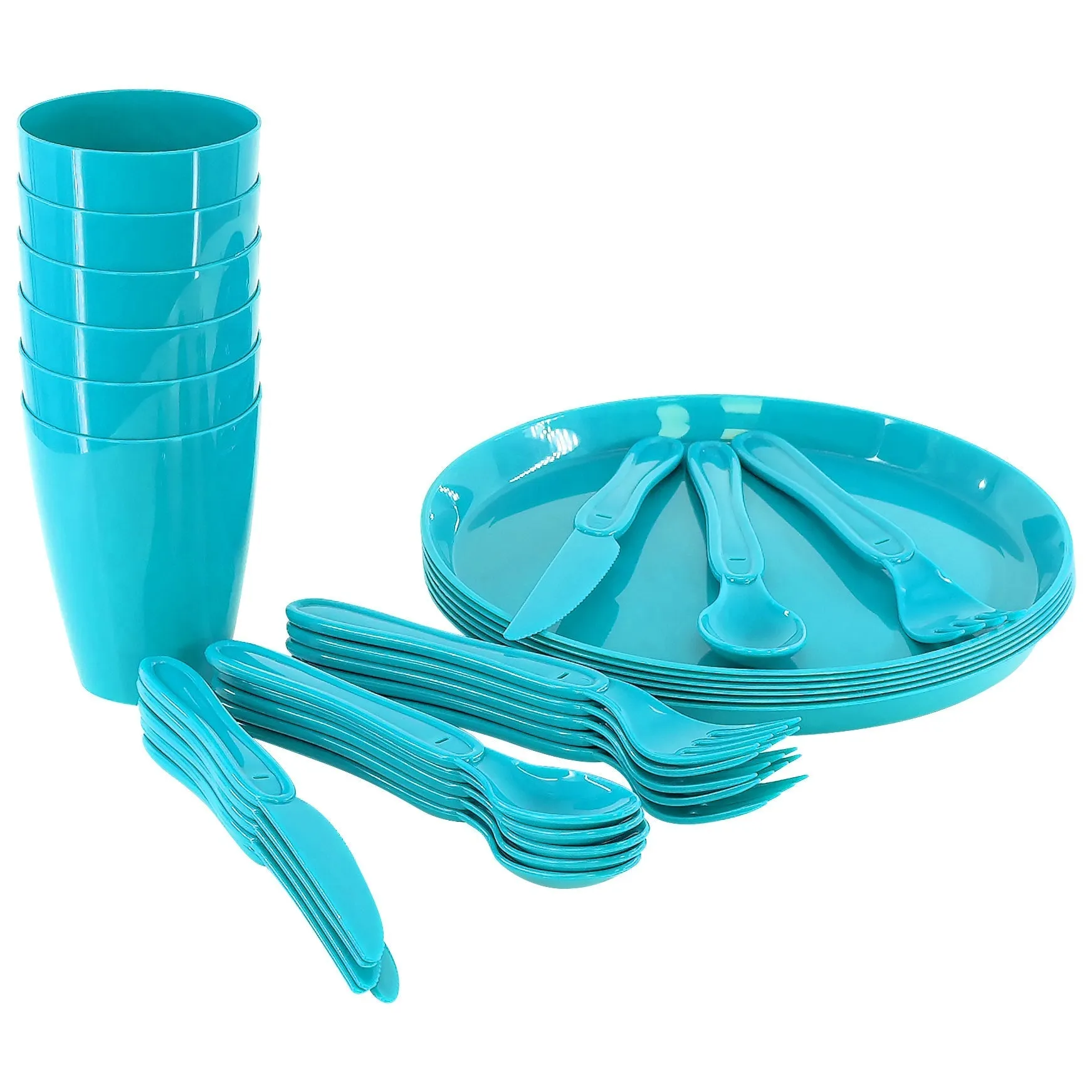 Blue Camping Set For Six 31 PCS