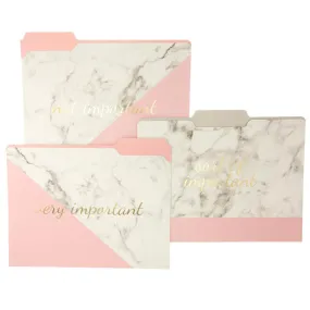 Blush Marble File Folder Set