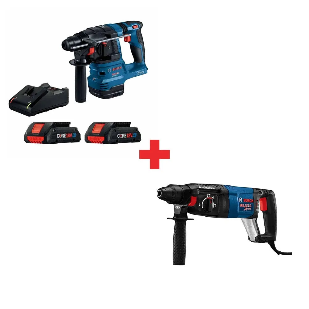 Bosch GBH18V-22K24 18V 3/4" Rotary Hammer Kit W/ FREE 11255VSR Rotary Hammer