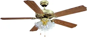 Boston Harbor Ceiling Fan Light Kit, 3-Speed, 5-Blade, 52 in Sweep :EA: QUANTITY: 1