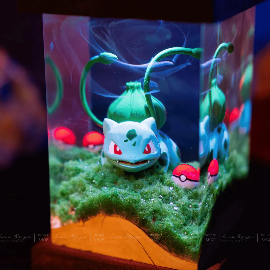 Bulbasaur Pokemon Night Light, Desk and Bedroom Decoration, Handcrafted, Ideal as a Gift