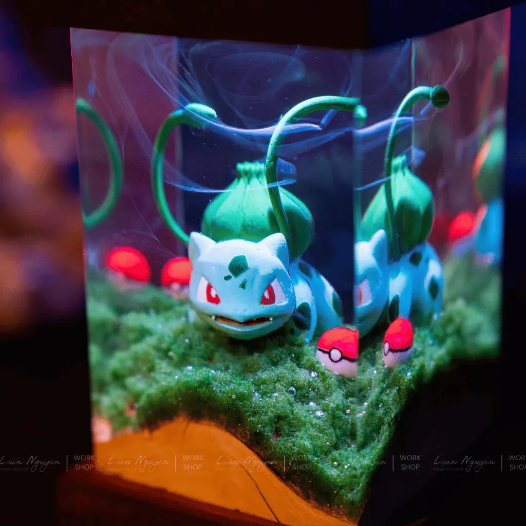 Bulbasaur Pokemon Night Light, Desk and Bedroom Decoration, Handcrafted, Ideal as a Gift