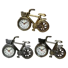 CALANDIS® Bicycle Clock Retro Style Classic Small Decoration Bicycle Shape Alarm Clock Bronze'