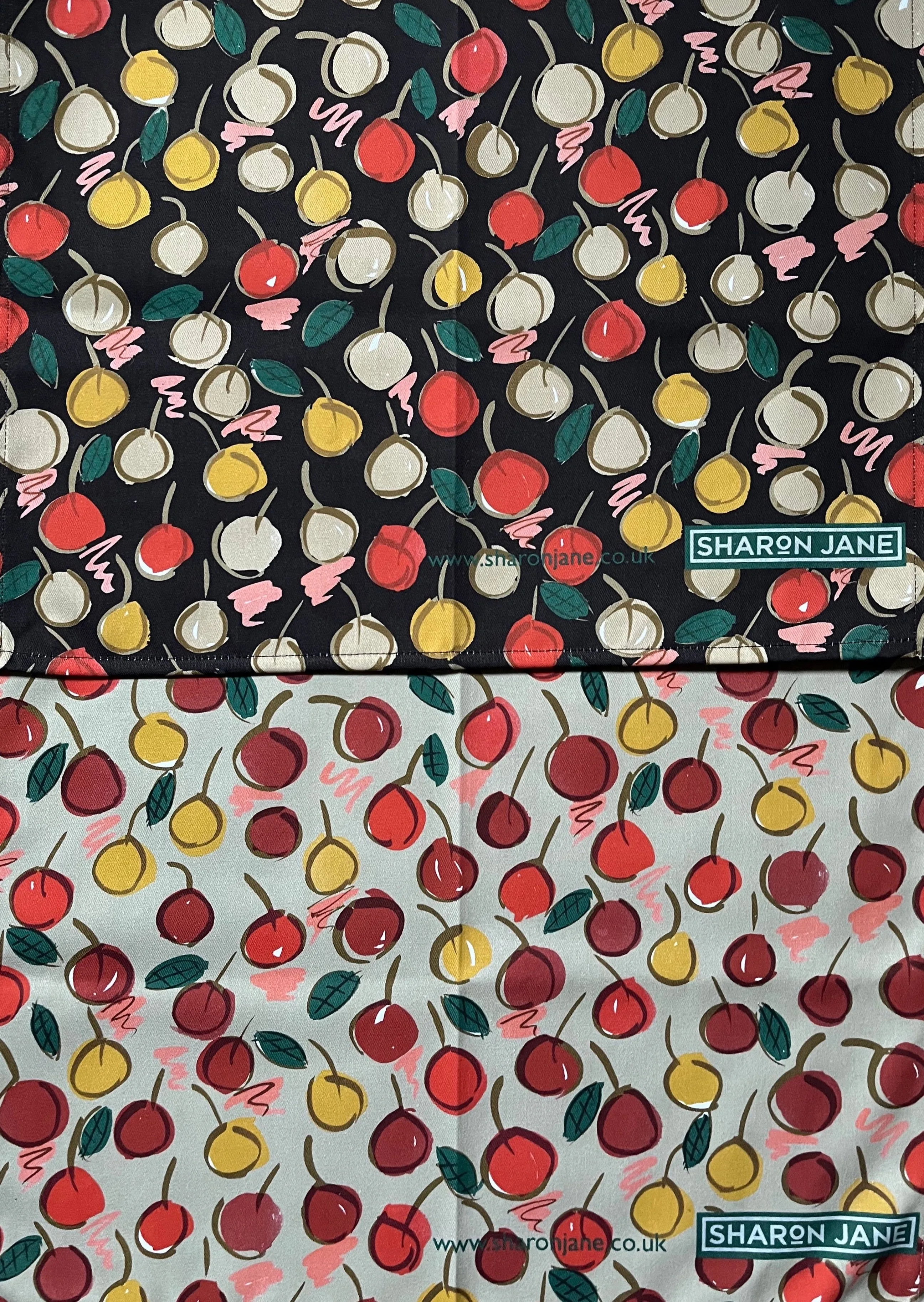 Cherries Tea Towel - Beige / Black