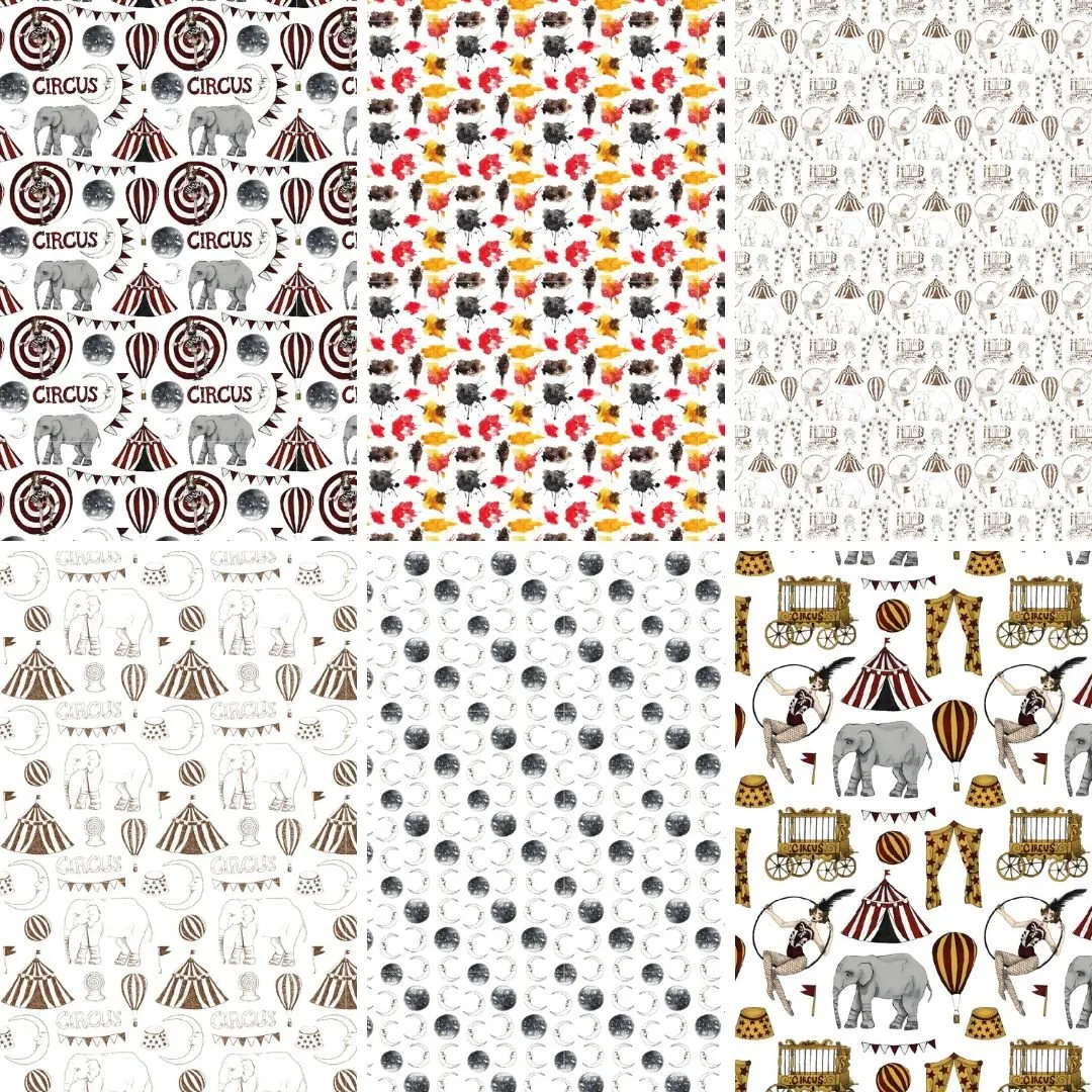 Circus Scrapbook Paper Digital Download