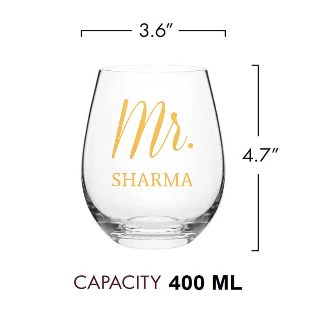 Classy Customized Whiskey Stemless Wine Glass Anniversary Gift for Husband - Mr