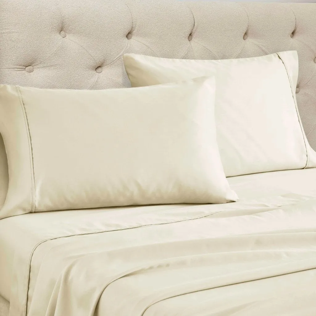 Cotton Blend Solid Deep Pocket Bed Sheet Set