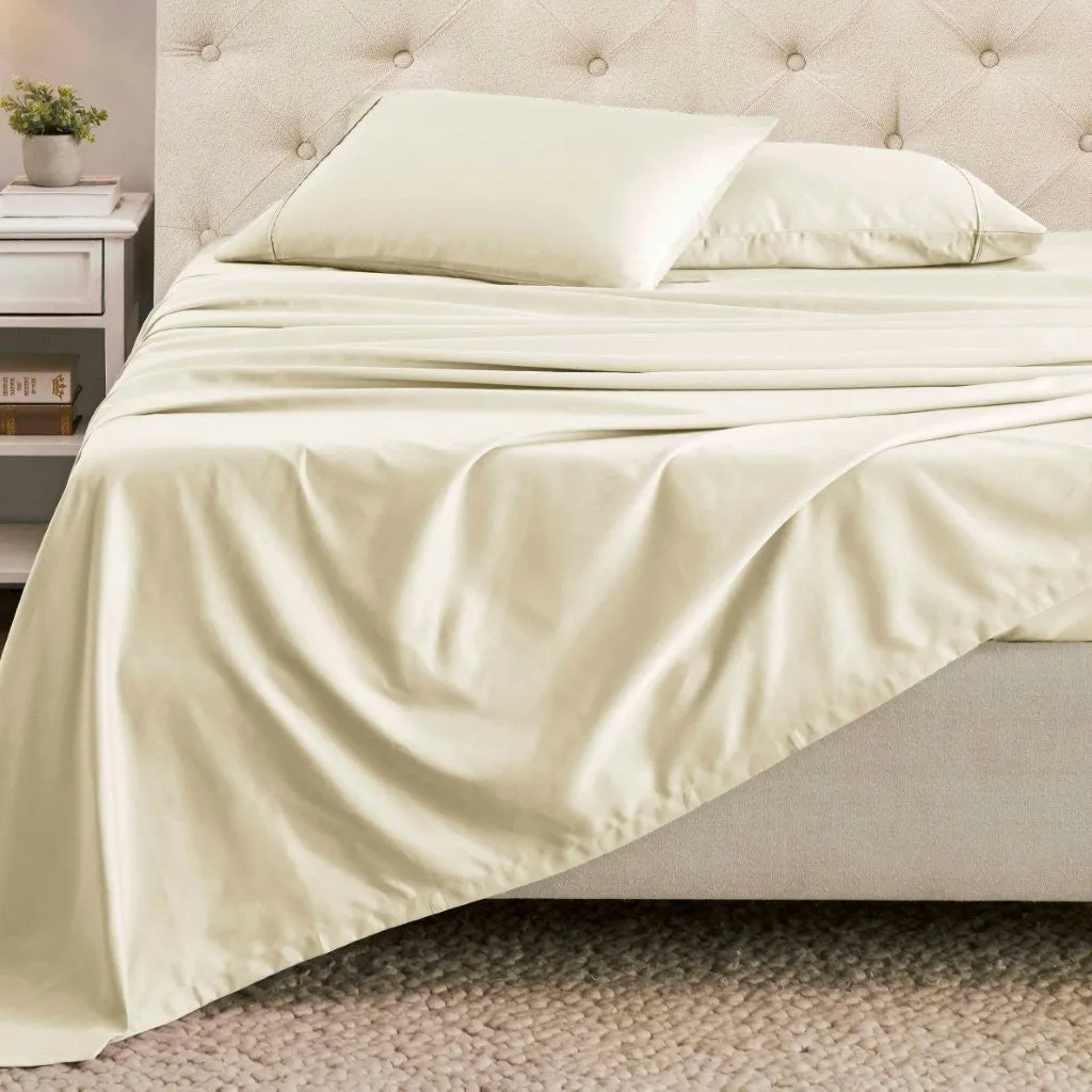 Cotton Blend Solid Deep Pocket Bed Sheet Set