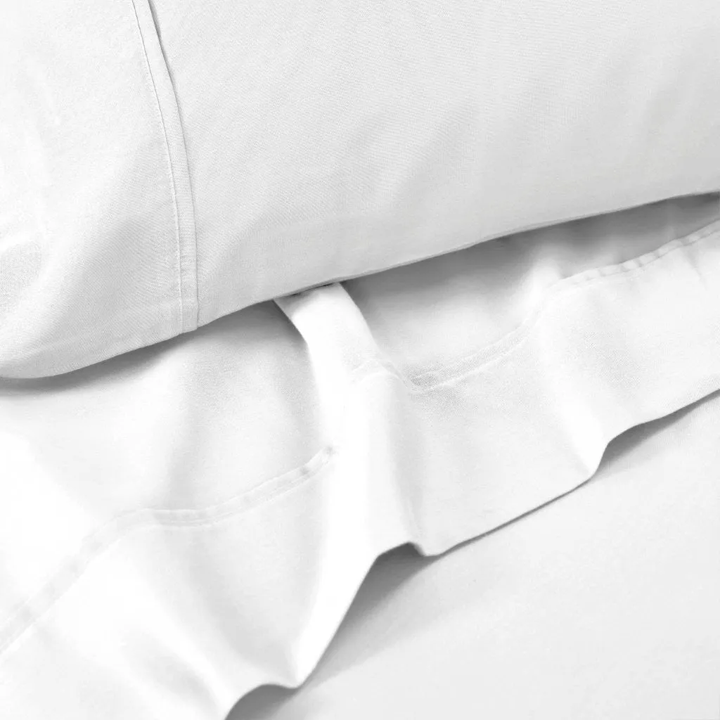 Cotton Blend Solid Deep Pocket Bed Sheet Set