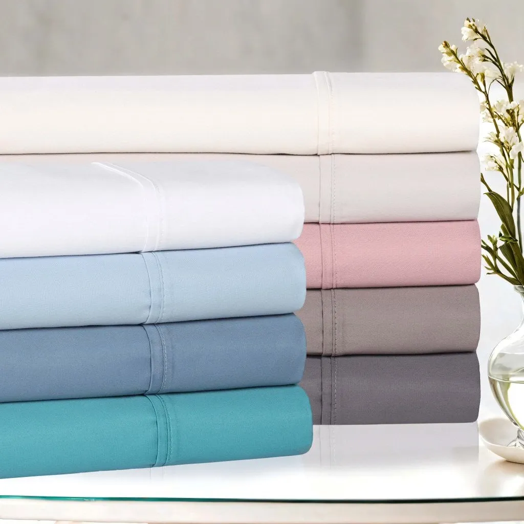 Cotton Blend Solid Deep Pocket Bed Sheet Set