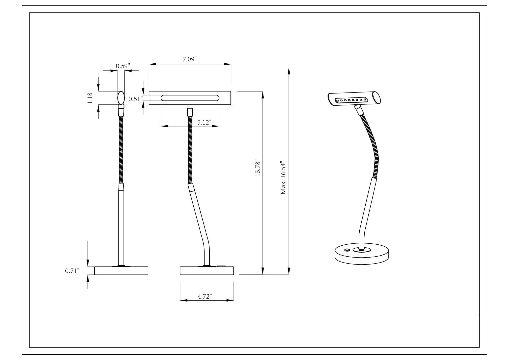 Curtis Desk Lamp in Satin Nickel