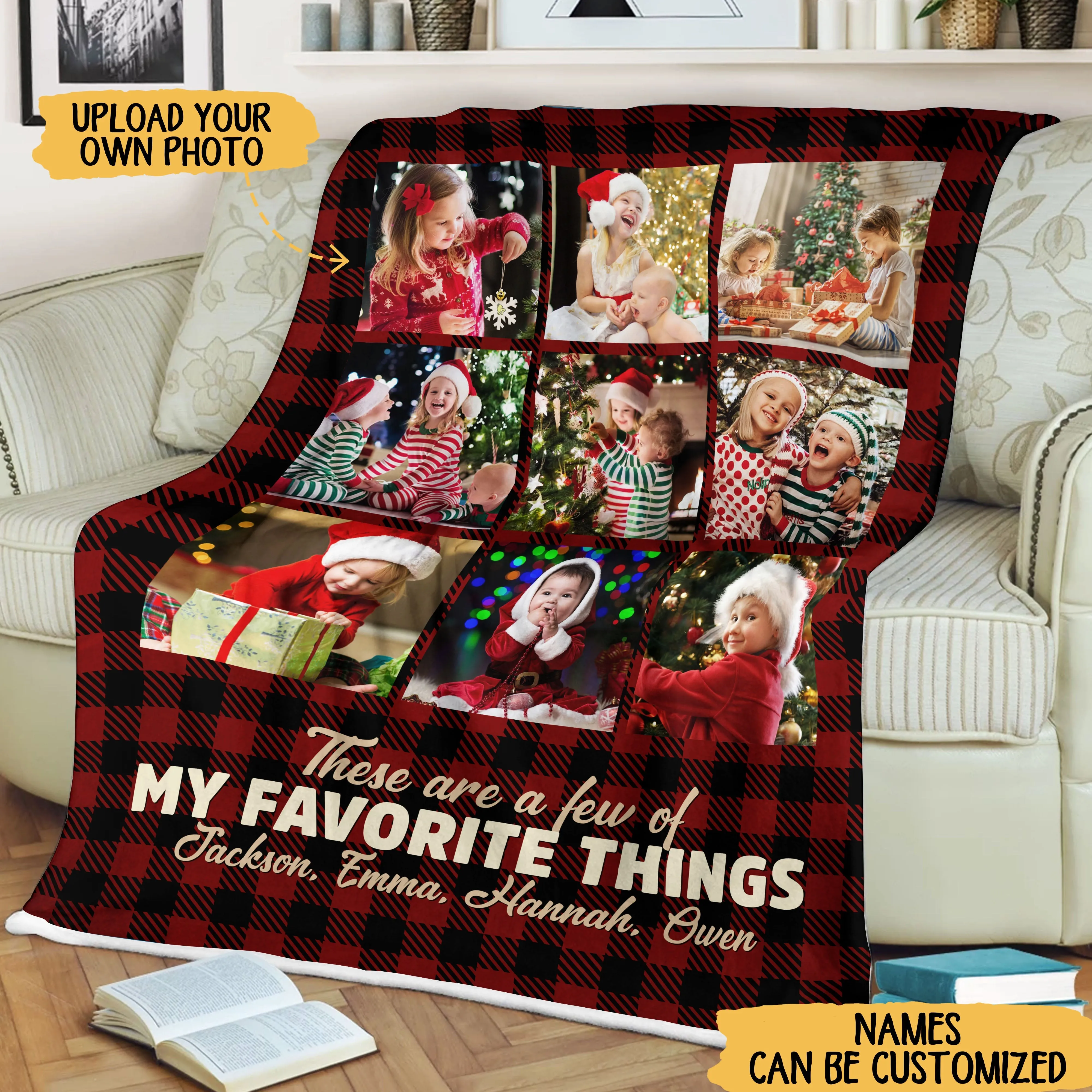 Custom Photo Blanket Christmas Fleece Blanket For Family