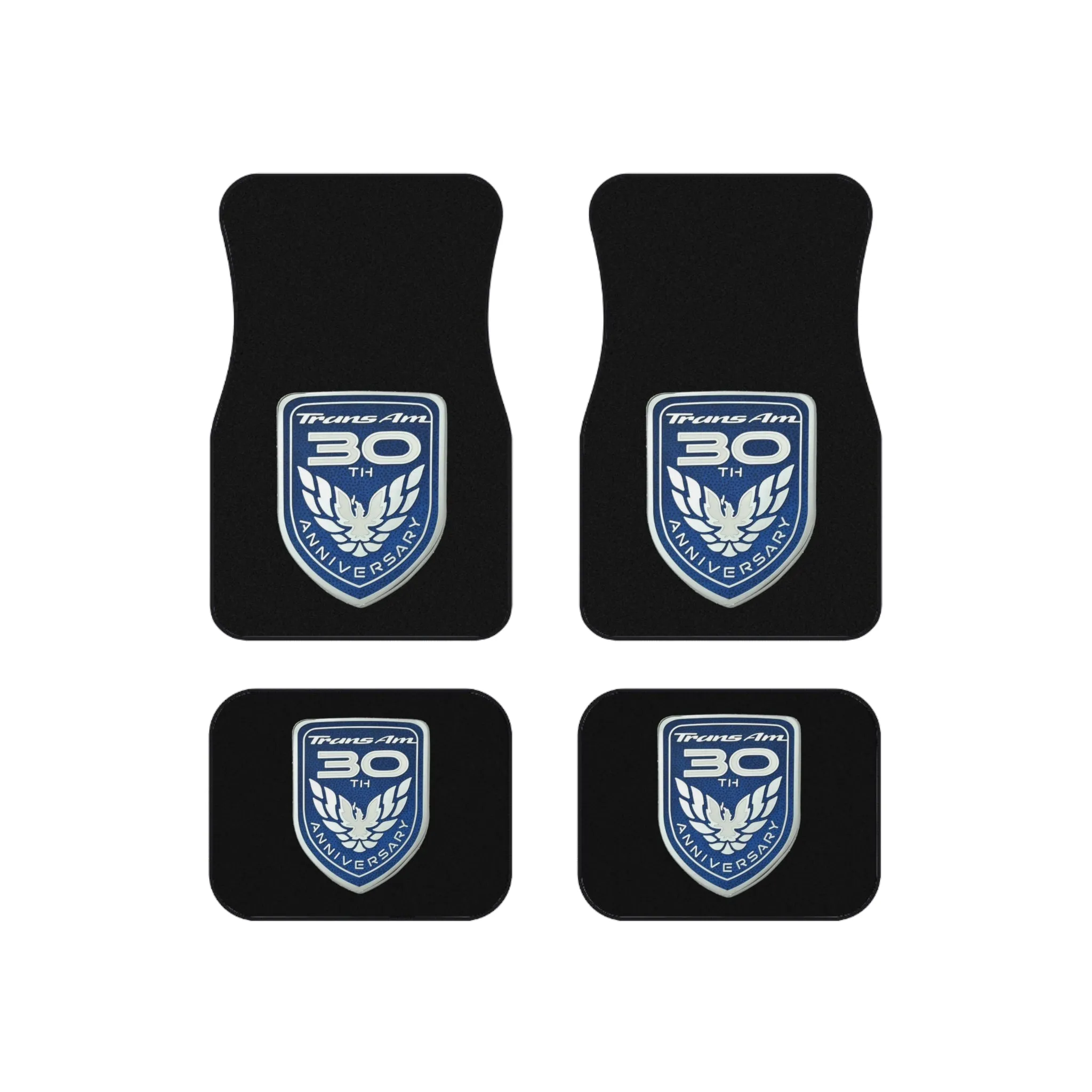 Dark Grey, Blue Logo, Trans Am,30th Anniversary Firebird Set of 4 Car Mats,Gift